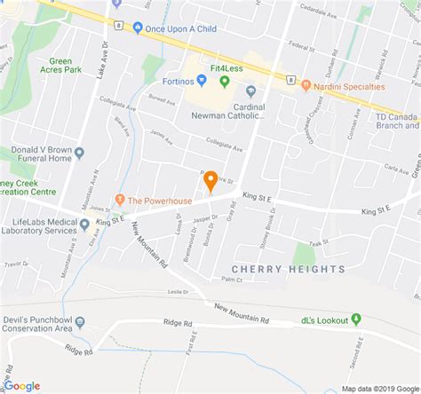 Independent Living in Stoney Creek, Ontario, Map view.